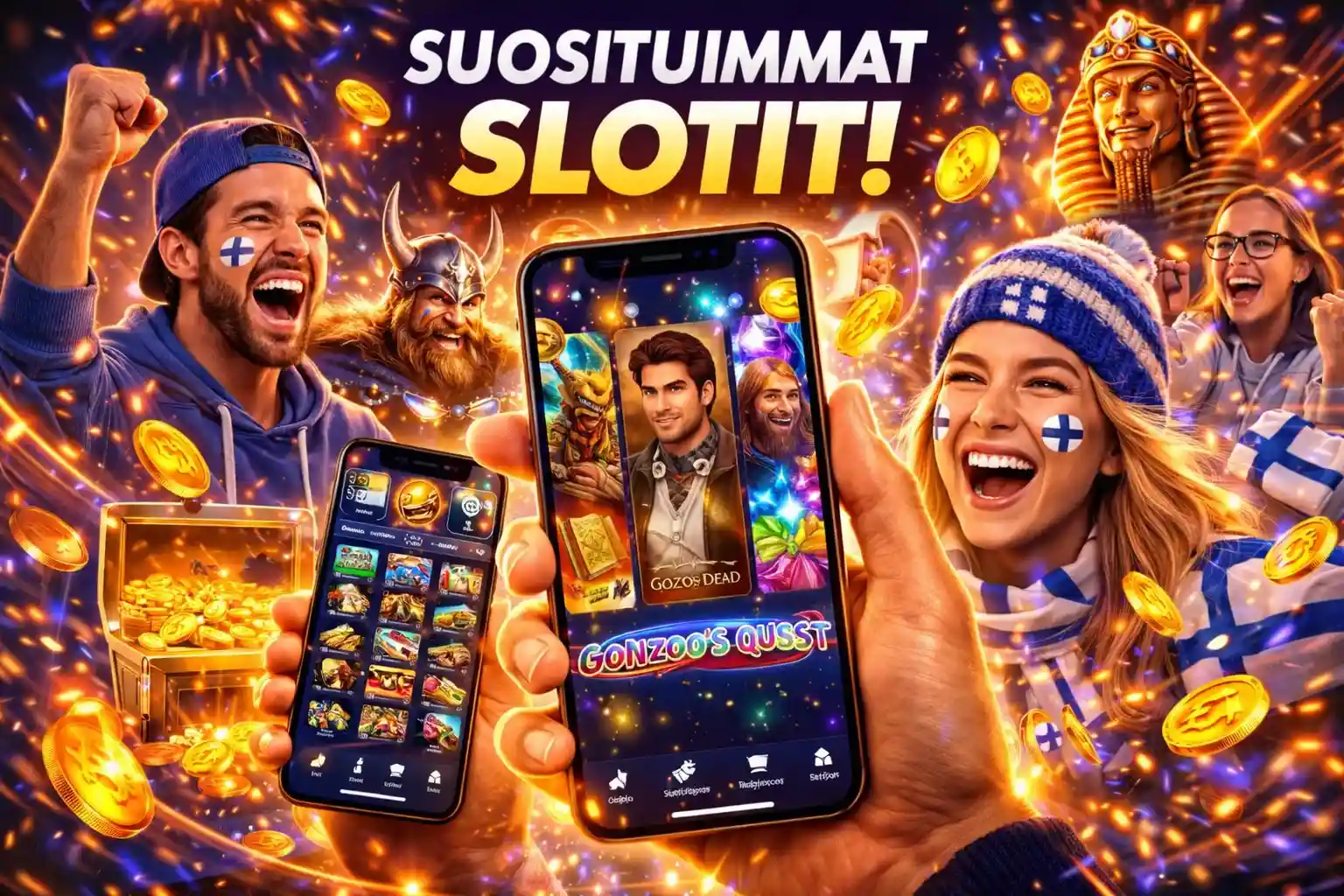 Iloiset suomalaiset pelaajat voittavat kolikkopeleissä mobiililaitteella