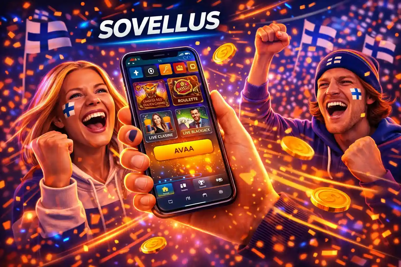 Suomalaiset pelaajat käyttävät mobiilisovellusta kasinopeleihin ja voittamiseen